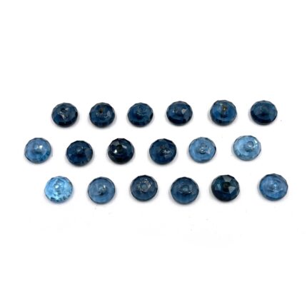 Natural London Blue Topaz Round Rose Cut Loose Beads 4 Pcs 8 MM 9 CT