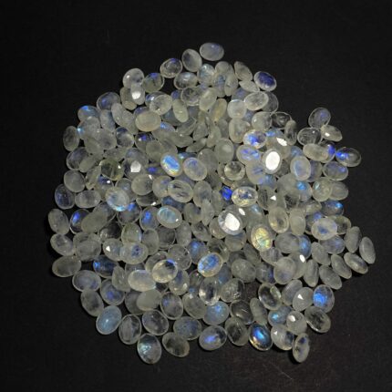 Natural Rainbow Moonstone Oval Cut Loose Gemstone Lot 57 Pcs 7*9 MM 100 CT
