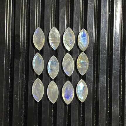 Natural Rainbow Moonstone Marquise Cut Loose Gemstone Lot 42 Pcs 6*12 MM 80 CT