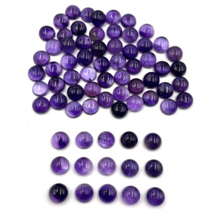 Natural Amethyst Cabochon Round Loose Gemstone 26 Pcs 10 MM 102 CT