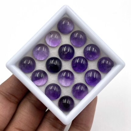 Natural Amethyst Cabochon Round Loose Gemstone 25 Pcs 10 MM 100 CT