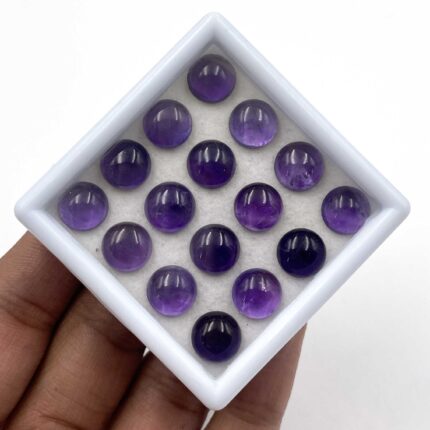 Natural Amethyst Cabochon Round Loose Gemstone 37 Pcs 9 MM 100 CT