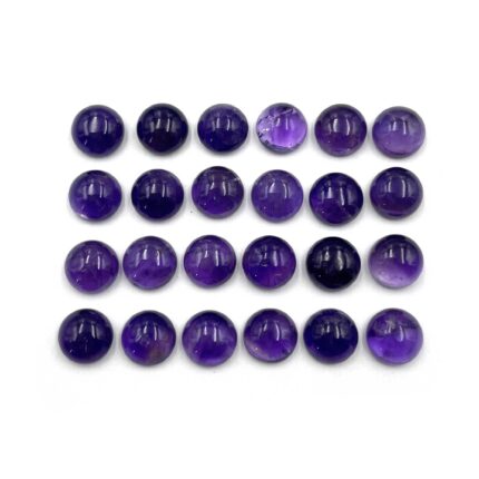 Natural Amethyst Cabochon Round Loose Gemstone 74 Pcs 7 MM 100 CT