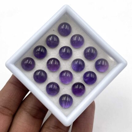 Natural Amethyst Cabochon Round Loose Gemstone 50 Pcs 8 MM 100 CT