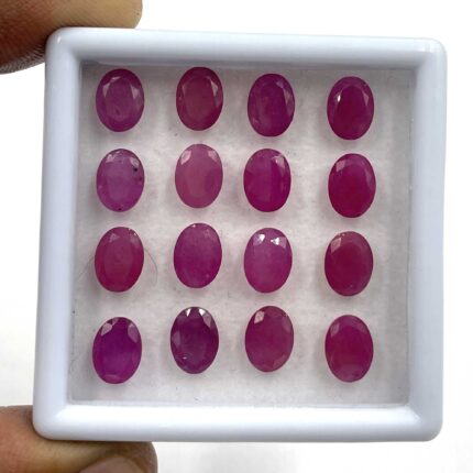 Natural Pink Sapphire Oval Cut Loose Gemstone Lot 6 Pcs 6*8 MM 11 CT