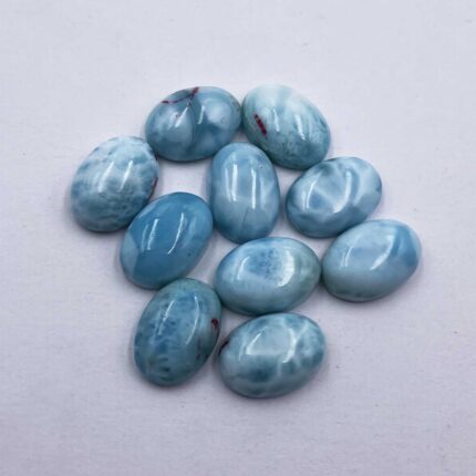Natural Larimar Oval Cabochon Loose Gemstone Lot 10 Pcs 10*14 MM 65 CT