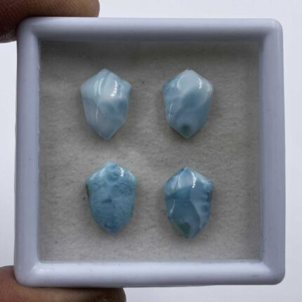 Natural Larimar Fancy Cabochon Loose Gemstone Lot 4 Pcs 10*14 MM 20.75 CT
