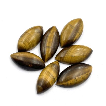 Natural Tiger Eye Marquise Loose Gemstone Cabochon 7 Pcs 13x25-14x32 MM 137 CT
