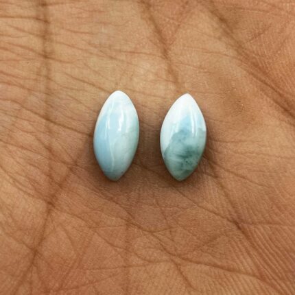 Natural Larimar Marquise Cabochon Loose Gemstone Lot 2 Pcs 6*12 MM 5 CT