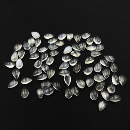 Natural White Moonstone Pear Cabochon Loose Gemstone Lot 5x8 MM 100 CT 123 Pcs