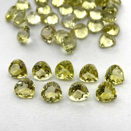 Natural Lemon Quartz Heart Cut Loose Gemstone Lot 42 Pcs 9 MM 96 CT