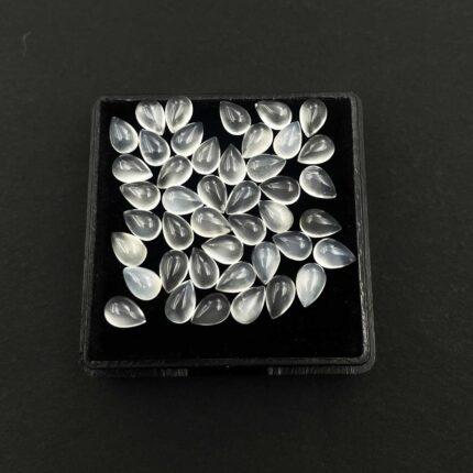 Natural White Moonstone Pear Cabochon Loose Gemstone Lot 4x6 MM 100 CT 196 Pcs