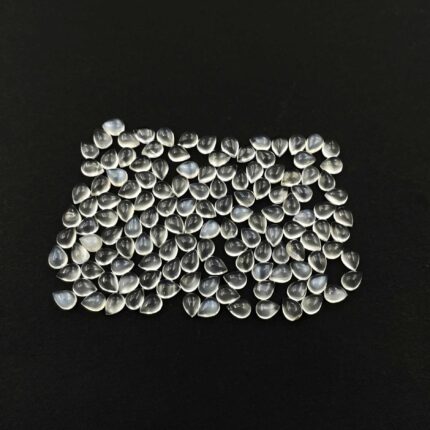 Natural White Moonstone Pear Cabochon Loose Stone Lot 3*4 MM 50 CT 273 Pcs