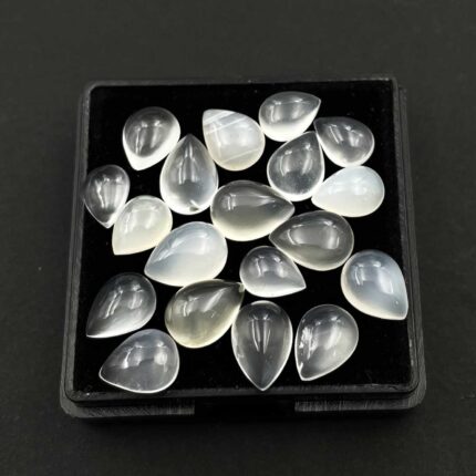 Natural White Moonstone Pear Cabochon Loose Stone Lot 6*8-8*12 MM 50 CT 38 Pcs