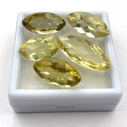 Natural Lemon Quartz Marquise Cut Loose Gemstone Lot 7 Pcs 11*19-12*34 MM 93 CT