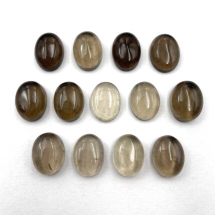 Natural Smoky Quartz Oval Cabochon Loose Gemstone Lot 13 Pcs 12*16 MM 145 CT