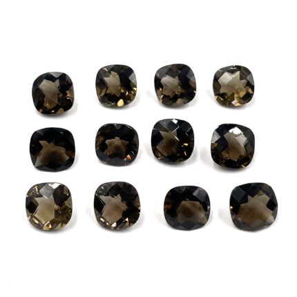 Natural Smoky Cushion Checker Cut Loose Gemstone Lot 8 MM 50 CT 29 Pcs