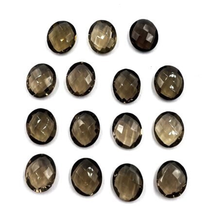 Natural Smoky Oval Briolette Cut Loose Gemstone Lot 10*12 MM 53 CT 15 Pcs