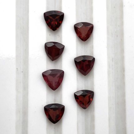Natural Red Garnet Trillion Cut Loose Gemstone Lot 7 Pcs 5 MM 3.6 CT