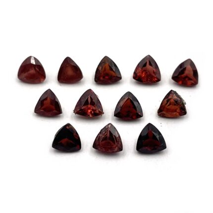 Natural Red Garnet Trillion Cut Loose Gemstone Lot 12 Pcs 4 MM 3.3 CT