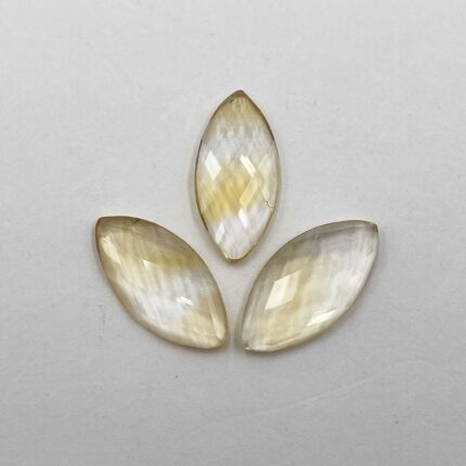 Natural Citrine Marquise Checker Cut Loose Gemstone Lot 3 Pcs 10*20 MM 16 CT
