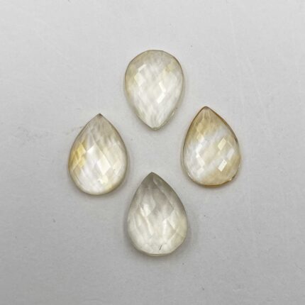 Natural Citrine Pear Checker Cut Loose Gemstone Lot 4 Pcs 13*18 MM 34 CT