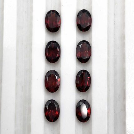 Natural Red Garnet Oval Cut Loose Gemstone Lot 8 Pcs 4*6 MM 4.5 CT