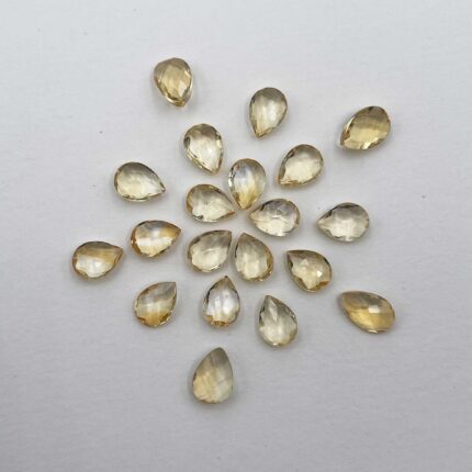 Natural Citrine Pear Briolette Cut Loose Gemstone Lot 20 Pcs 5*7-5.5*7.5 MM 13CT