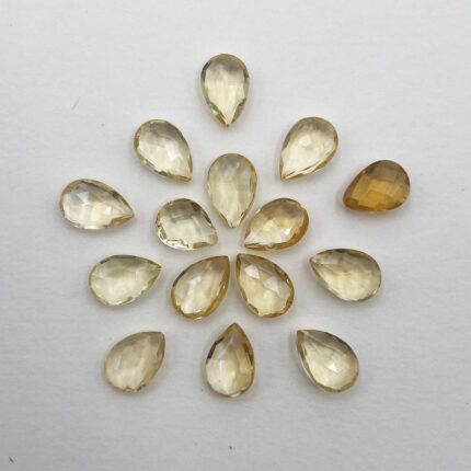 Natural Citrine Pear Briolette Cut Loose Gemstone Lot 15 Pcs 6*9 MM 17 CT