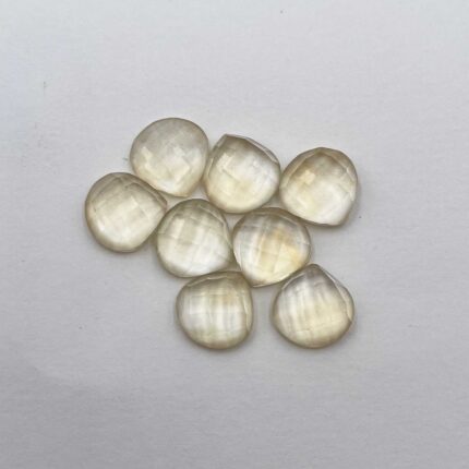 Natural Citrine Heart Checker Cut Loose Gemstone Lot 8 Pcs 10 MM 22 CT