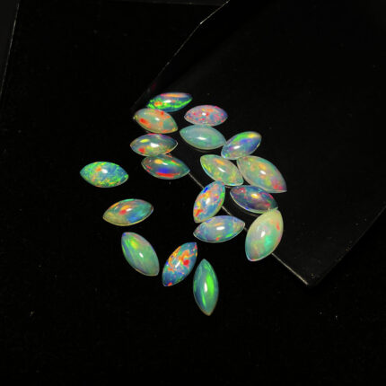 Natural Ethiopian Opal Marquise Cabochon Loose Stone Lot 2 Pcs 5*10 MM 2 CT