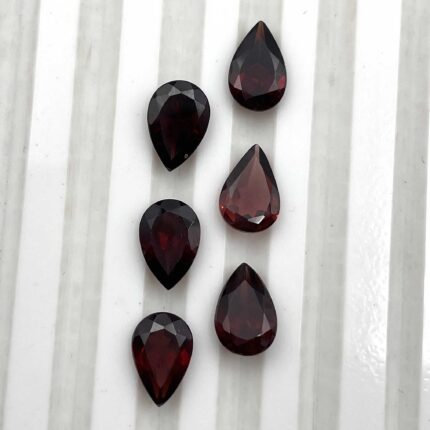 Natural Red Garnet Pear Cut Loose Gemstone Lot 6 Pcs 6*9 MM 9.3 CT
