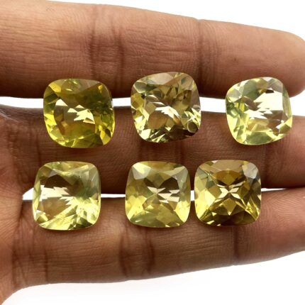 Natural Lemon Quartz Cushion Cut Loose Gemstone Lot 11 Pcs 14 MM 100 CT