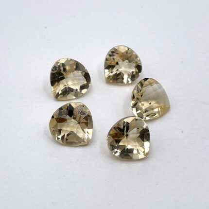 Natural Citrine Heart Checker Cut Loose Gemstone Lot 5 Pcs 10 MM 15 CT