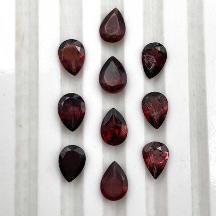 Natural Red Garnet Pear Cut Loose Gemstone Lot 10 Pcs 5*7 MM 8 CT