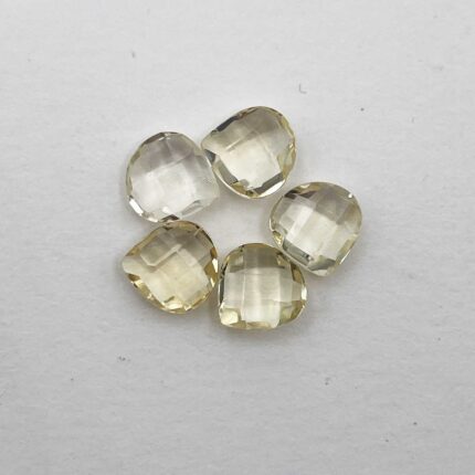 Natural Citrine Heart Briolette Cut Loose Gemstone Lot 5 Pcs 7 MM 5 CT
