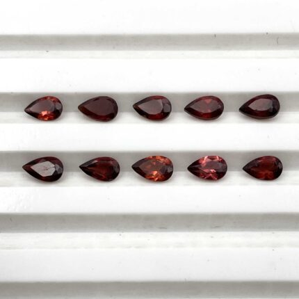 Natural Red Garnet Pear Cut Loose Gemstone Lot 10 Pcs 3*5 MM 2.8 CT