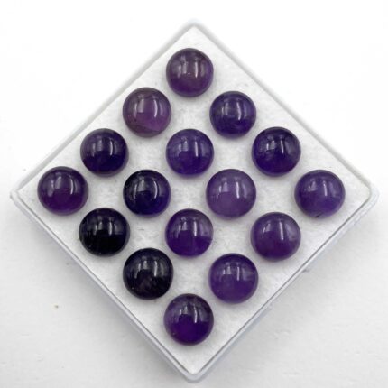 Natural African Amethyst Cabochon Round Loose Gemstone Lot 29 Pcs 9 MM 89.3 CT