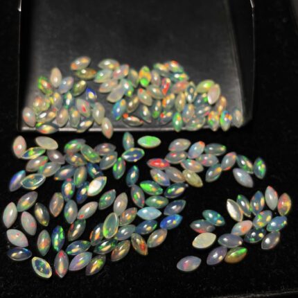 Natural Ethiopian Opal Marquise Cabochon Loose Stone Lot 48 Pcs 2.5*5 MM 5 CT
