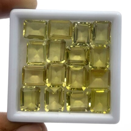 Natural Lemon Quartz Octagon Cut Loose Stone Lot 25 Pcs 9*11 MM 100 CT