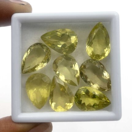 Natural Lemon Quartz Pear Cut Stone Lot 17 Pcs 12*16-12*17.50 MM 138 CT