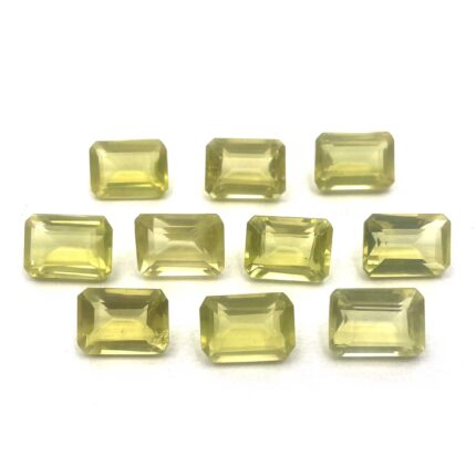 Natural Lemon Quartz Octagon Cut Stone Lot 15 Pcs 10*14 MM 101 CT