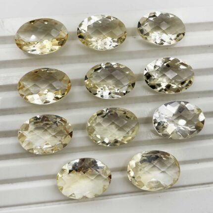 Natural Citrine Oval Checker Cut Loose Gemstone Lot 11 Pcs 13*18 MM 104 CT
