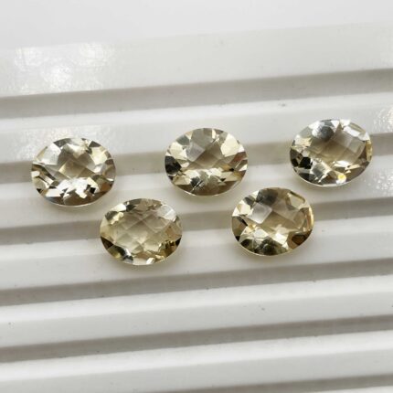 Natural Citrine Oval Checker Cut Loose Gemstone Lot 5 Pcs 9*11 MM 14 CT