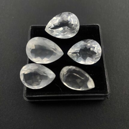 Natural Crystal Quartz Pear Cut Loose Gemstone Lot 12 Pcs 12*16-15*20 MM 138 CT
