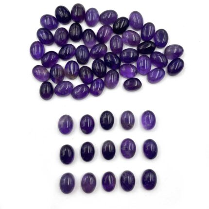 Natural African Amethyst Cabochon Oval Loose Gemstone Lot 69 Pcs 6*8 MM 100 CT