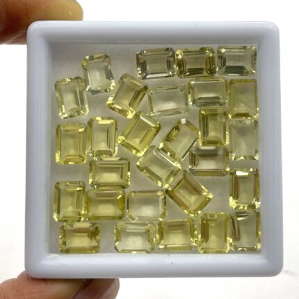 Natural Lemon Quartz Octagon Cut Loose Gemstone Lot 65 Pcs 6*8 MM 100 CT