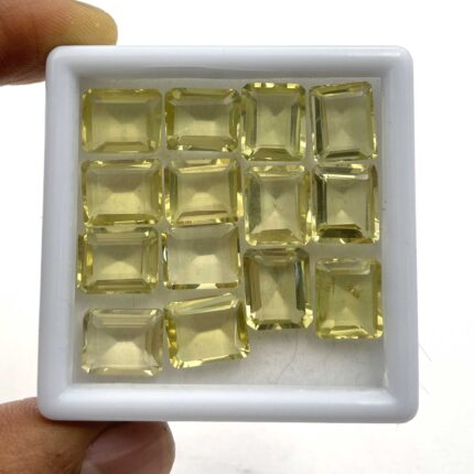 Natural Lemon Quartz Octagon Cut Loose Gemstone Lot 12 Pcs 9*11 MM 50 CT