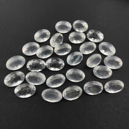 Natural Crystal Quartz Oval Cut Loose Gemstone Lot 17 Pcs 10x14 MM 90 CT