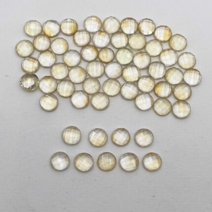 Natural Citrine Round Checker Cut Loose Gemstone Lot 28 Pcs 8 MM 51 CT